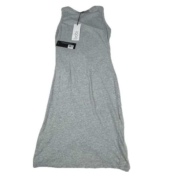 NWT bobi x Revolve Shirred Tank Dress Heather Gray Bodycon Ruched Mini Small - Picture 2 of 6
